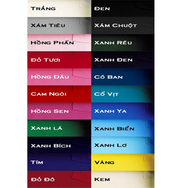 Bảng màu và chất liệu áo thun cổ tròn